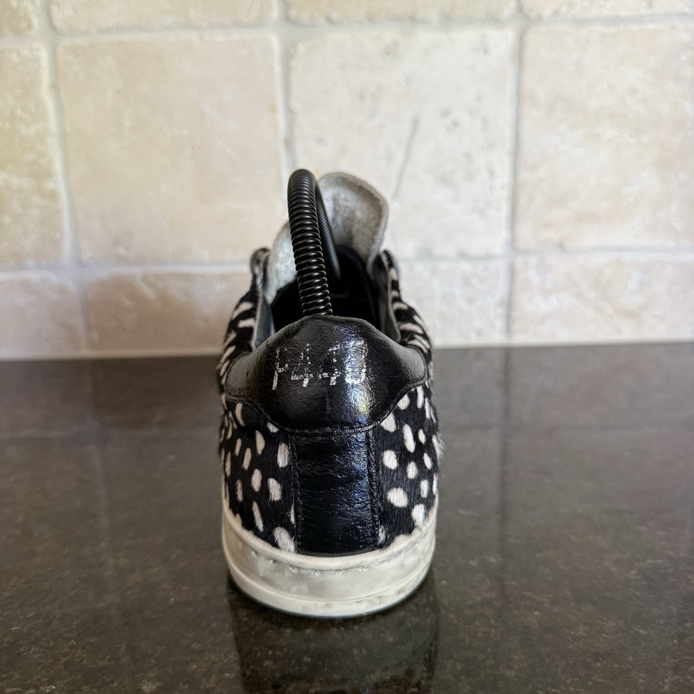 Revolve P448 John Calf Hair Spotted Cowiena Sneaker Black White EU 39 US 8.5 9 - Picture 8 of 14